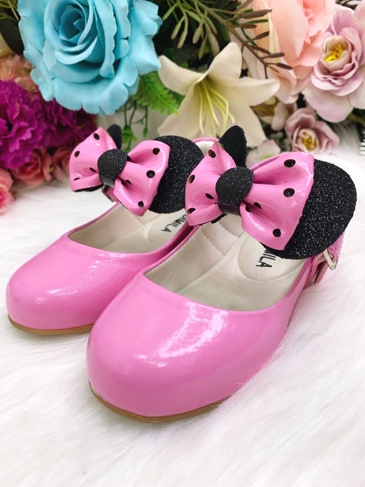 Zapato rosa chicle con lazo de Minnie Mouse Super Lujo