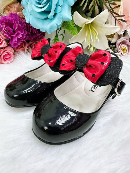 Zapato negro de súper lujo con lazo de Minnie