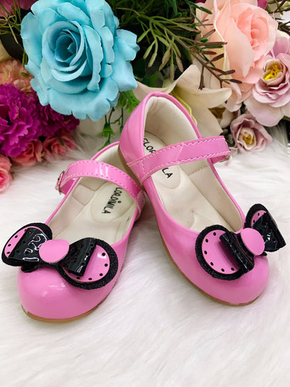 Zapato rosa chicle con lazo de Minnie súper lujoso