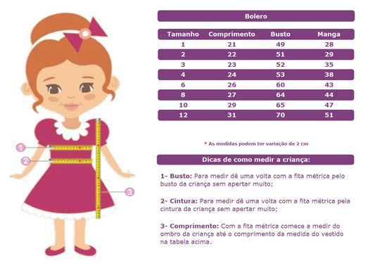 Bolero Infantil Marfim Soft Luxo Com Botão