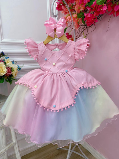 Vestido infantil Circo Rosa Lluvia de Amor Colorida