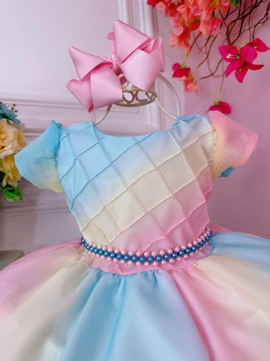 Vestido infantil Lluvia de Bendiciones de Amor con Perlas de Lujo