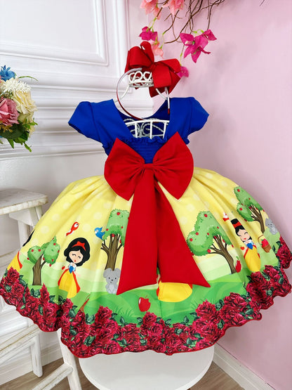 Vestido de princesa azul Blancanieves con perlas