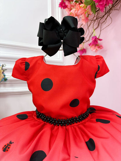 Vestido infantil rojo de lujo de Ladybug y Cat Noir