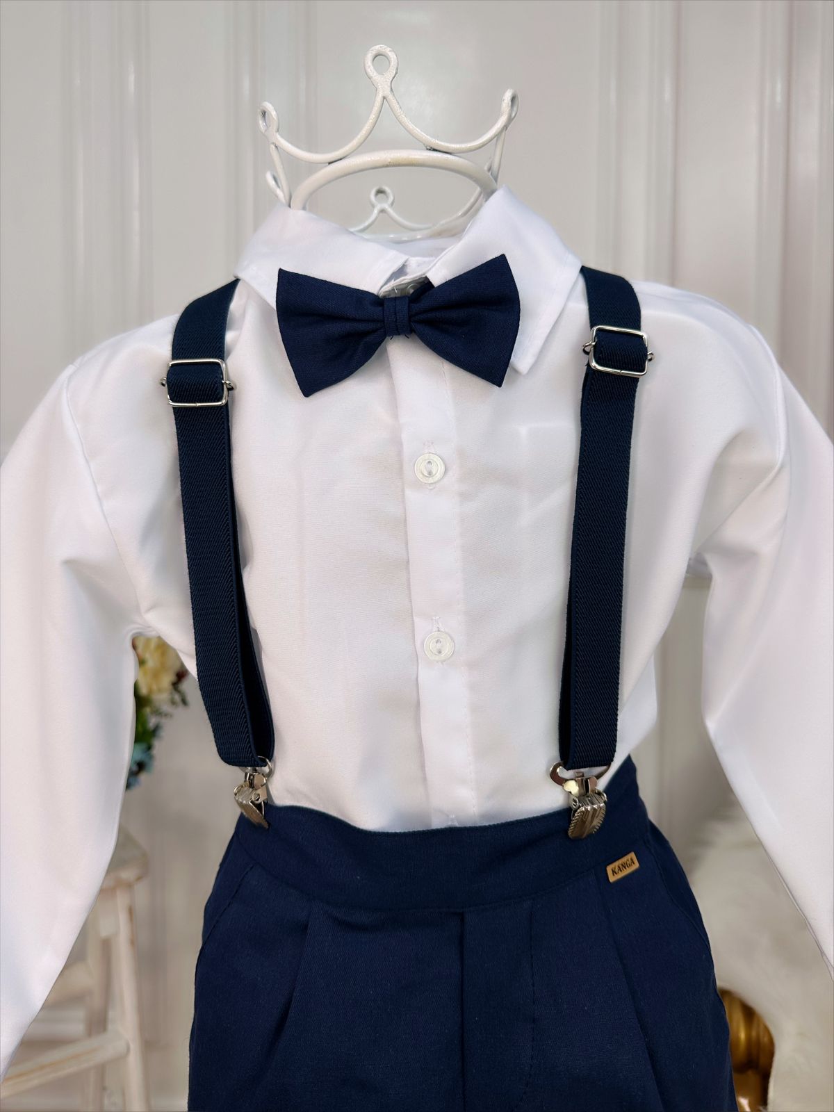 Conjunto Social Camisa Calça e Gravata Susp. Azul Marinho