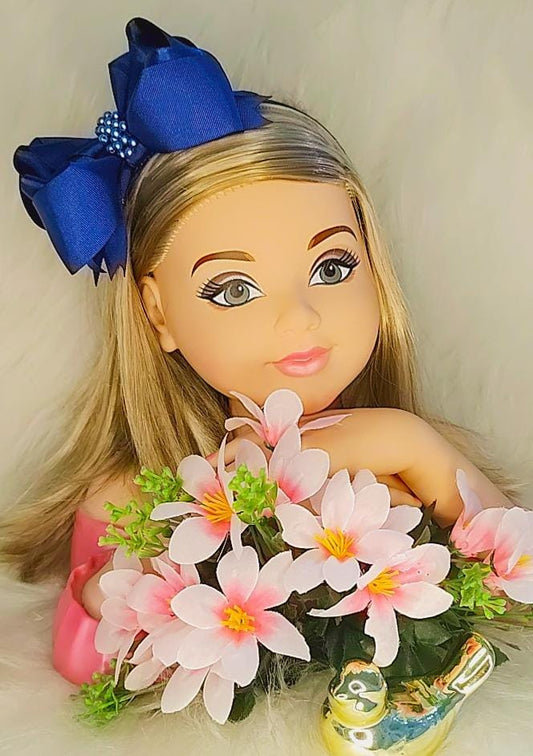 Tiara infantil con nudo Maxx azul oscuro y perlas de lujo