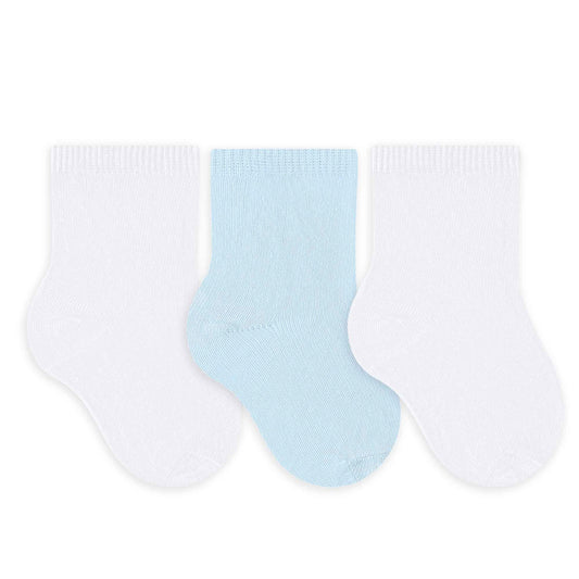 Kit 3 Pares de Calcetines de Poliamida Blancos y Azules para Bebés