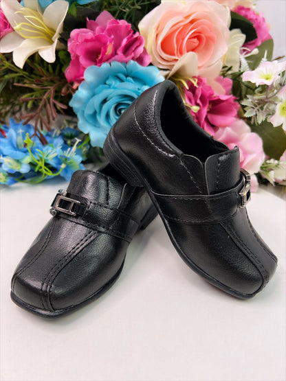 Zapatos de vestir con cordones negros mate para niños 