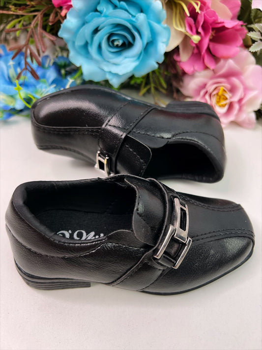 Zapatos de vestir con cordones negros mate para niños 