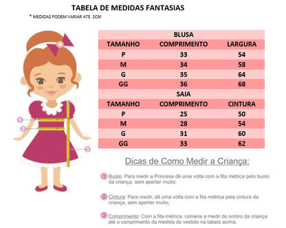 Disfraz infantil de Blancanieves, blusa y falda con tiara