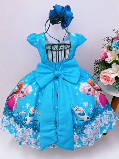 Vestido de princesa congelada con perlas de lujo