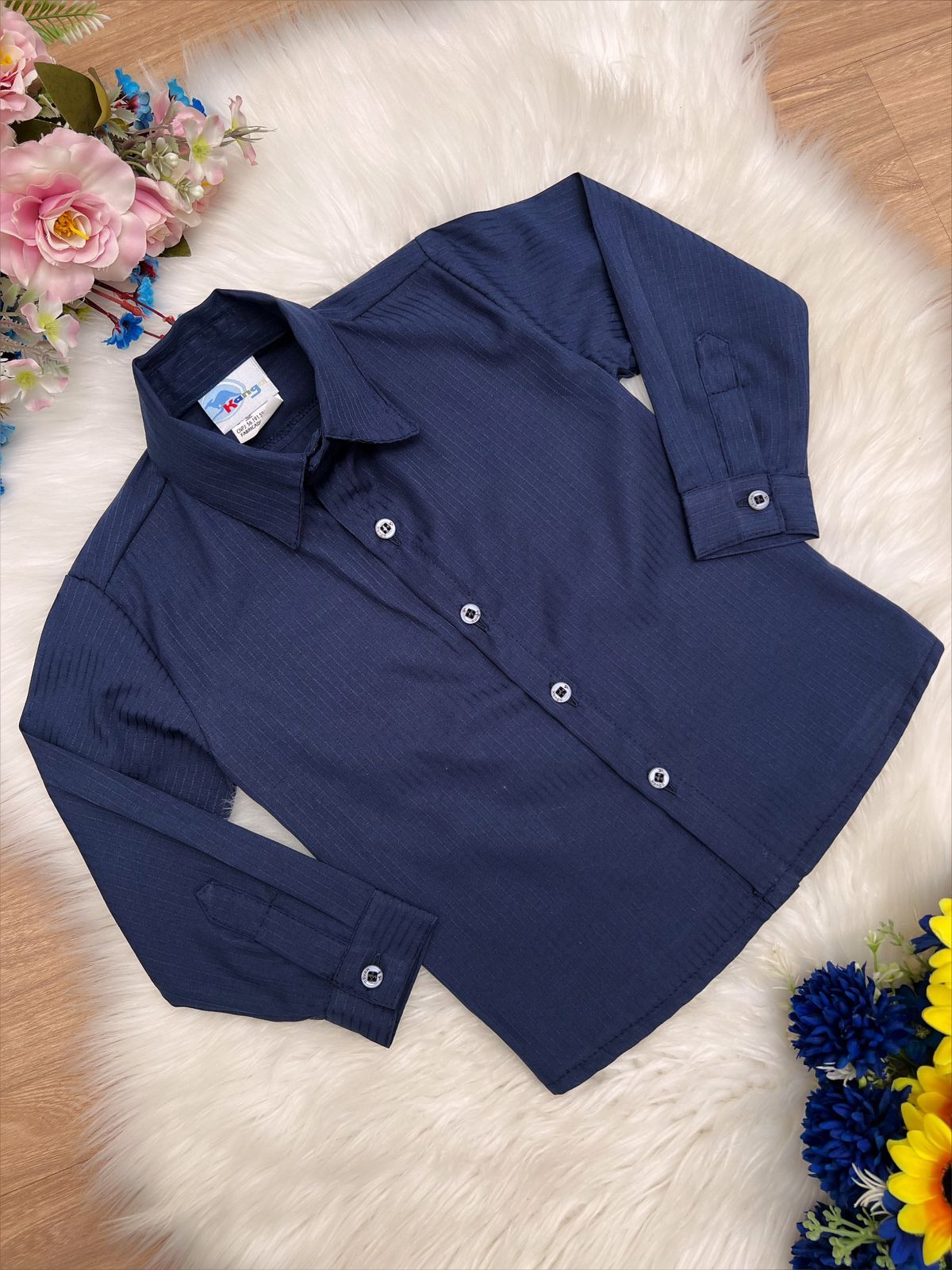 Camisa formal azul marino con mangas largas Princes 