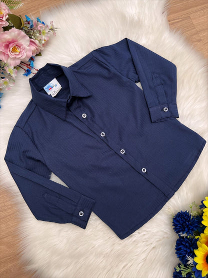 Camisa formal azul marino con mangas largas Princes 
