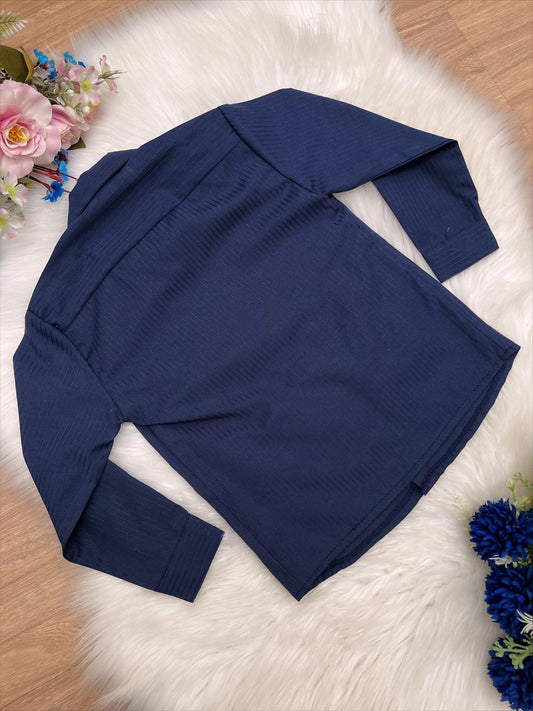 Camisa formal azul marino con mangas largas Princes 