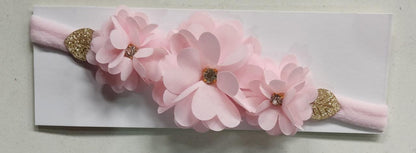 Diadema para bebé con lazo de diamantes de imitación y flor en varios colores