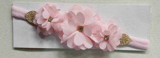 Diadema para bebé con lazo de diamantes de imitación y flor en varios colores