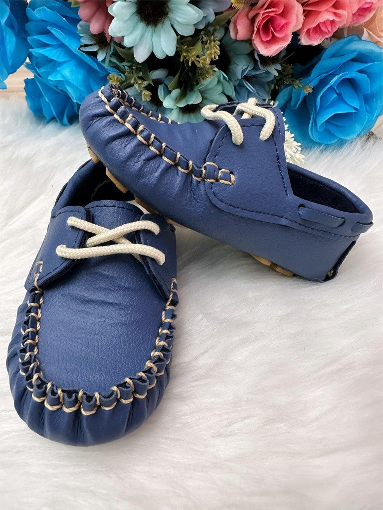 Zapatos mocasín azul marino con cordones Princes 