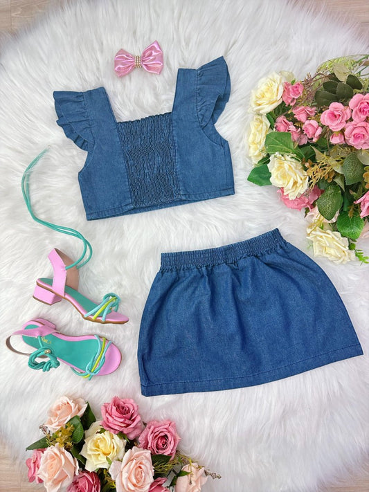 Conjunto de vaqueros Barbie con lazo de fiesta de lujo
