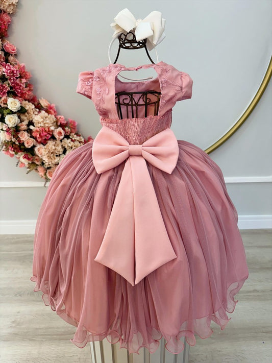 Vestido infantil Rose Damas con encaje y aplique de mariposa