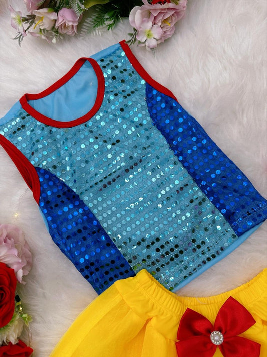 Disfraz infantil de Blancanieves, blusa y falda con tiara