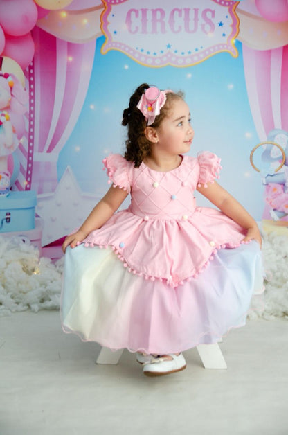 Vestido infantil Circo Rosa Lluvia de Amor Colorida