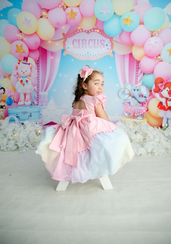 Vestido infantil Circo Rosa Lluvia de Amor Colorida