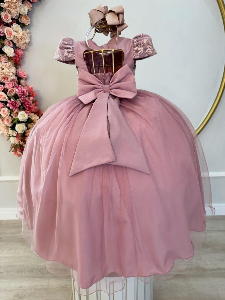 Vestido infantil de lujo Rose Damas con encaje y perlas