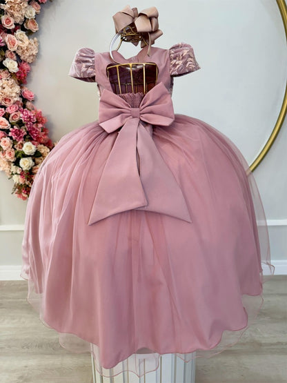 Vestido infantil de lujo Rose Damas con encaje y perlas