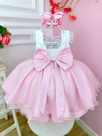 Vestido infantil de conejito de Pascua con falda de purpurina de lujo