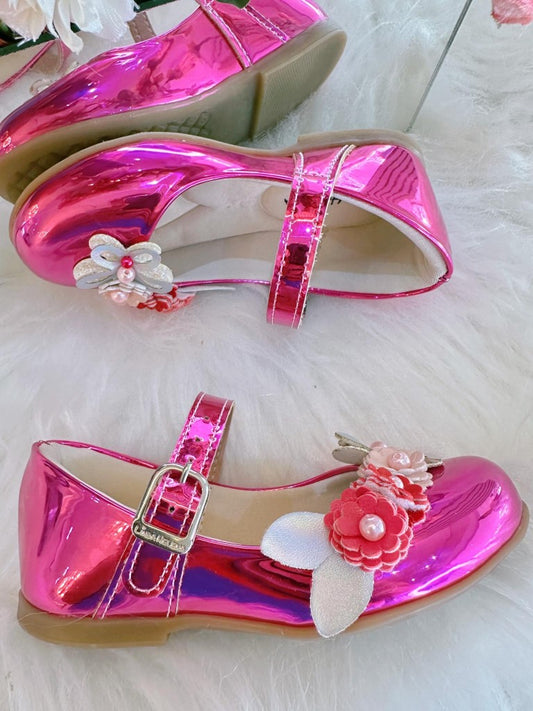 Pantuflas rosas metalizadas Enchanted Garden Luxury 