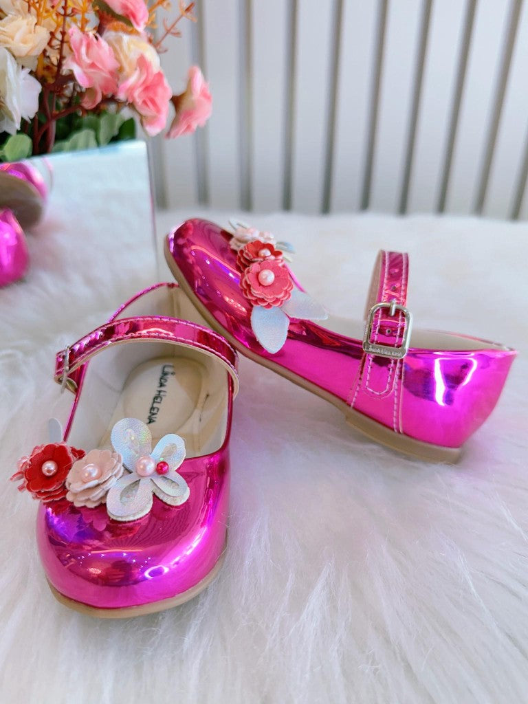 Pantuflas rosas metalizadas Enchanted Garden Luxury 