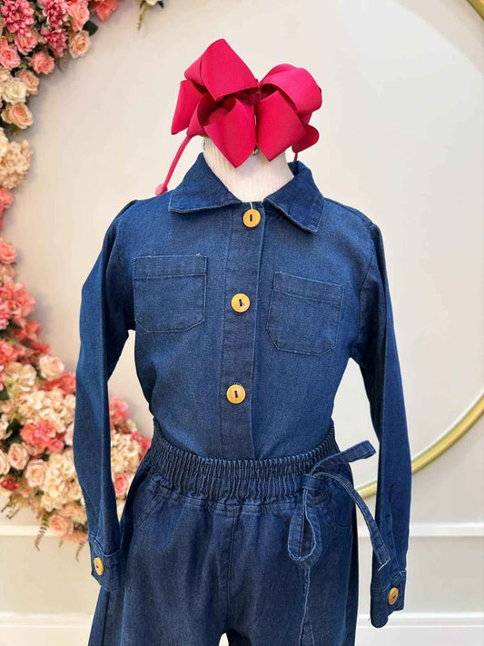 Conjunto de jeans azules para niños con camisa y pantalón casual de lujo