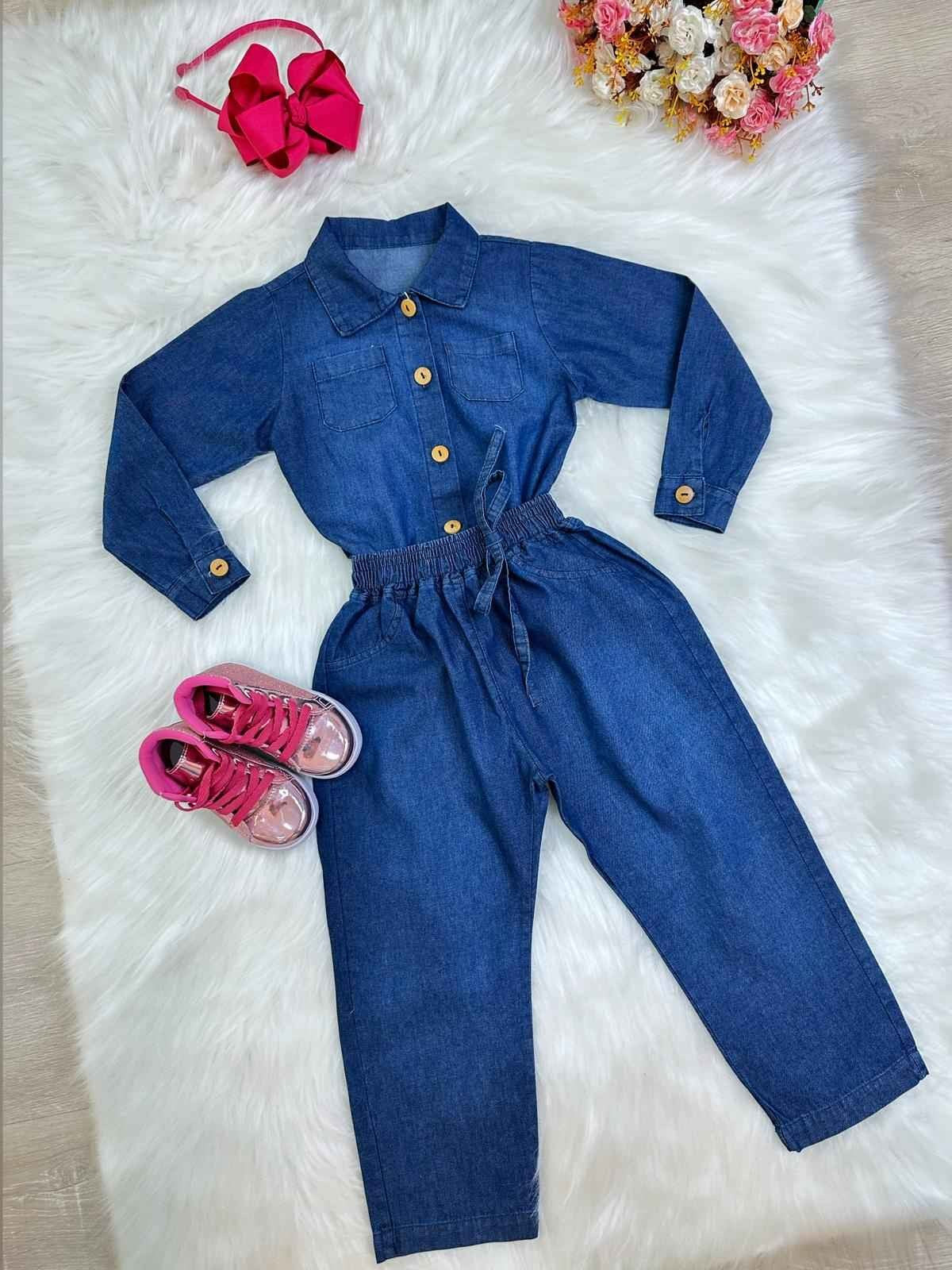 Conjunto de jeans azules para niños con camisa y pantalón casual de lujo