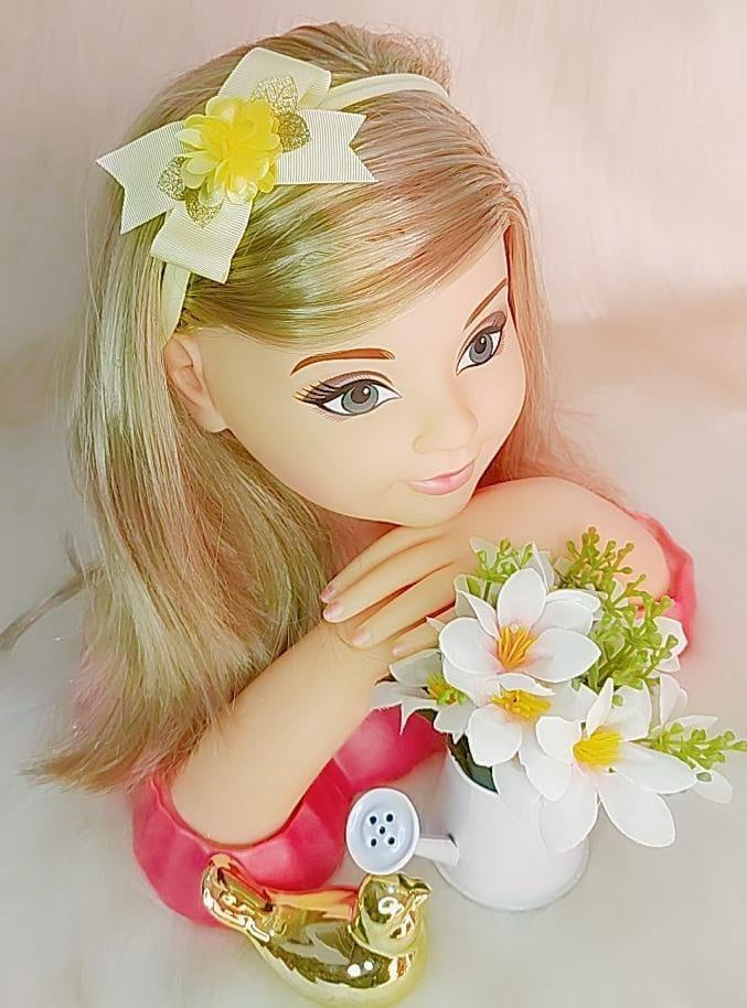 Diadema para bebé con aplique de flores doradas en varios colores
