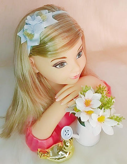 Diadema para bebé con aplique de flores doradas en varios colores
