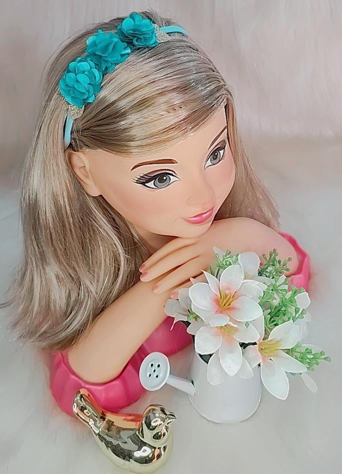 Diadema para bebé con aplique de flores doradas en varios colores 
