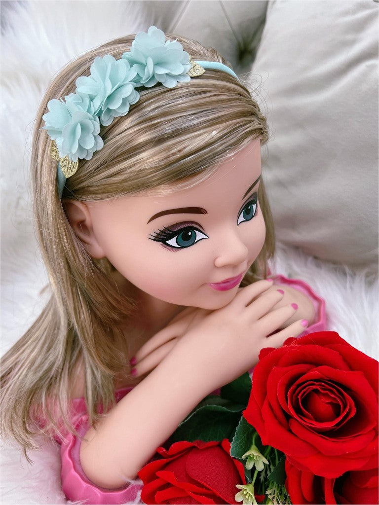 Diadema para bebé con aplique de flores doradas en varios colores 