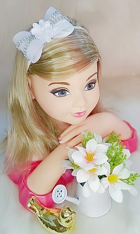Diadema para bebé con lazo de flores y pedrería en varios colores 