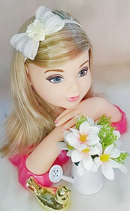 Diadema para bebé con lazo de flores y pedrería en varios colores 