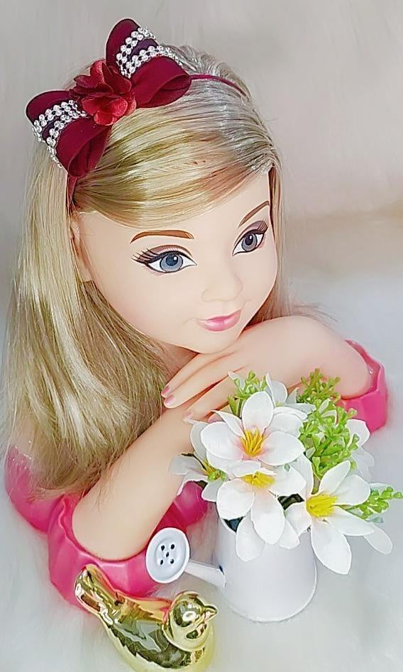 Diadema para bebé con lazo de flores y pedrería en varios colores 