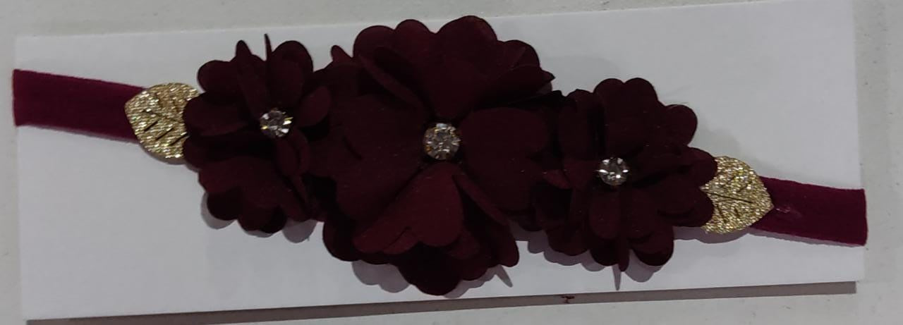 Diadema para bebé con lazo de diamantes de imitación y flor en varios colores