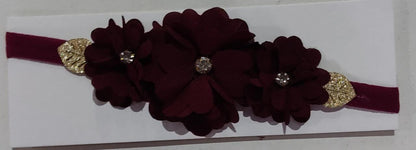 Diadema para bebé con lazo de diamantes de imitación y flor en varios colores