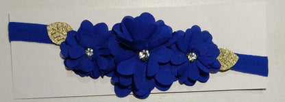 Diadema para bebé con lazo de diamantes de imitación y flor en varios colores
