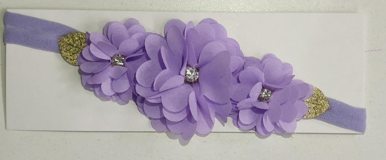 Diadema para bebé con lazo de diamantes de imitación y flor en varios colores
