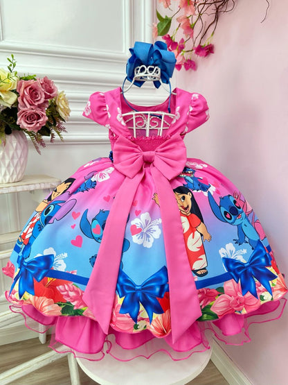 Vestido de fiesta rosa chicle de Lilo y Stitch