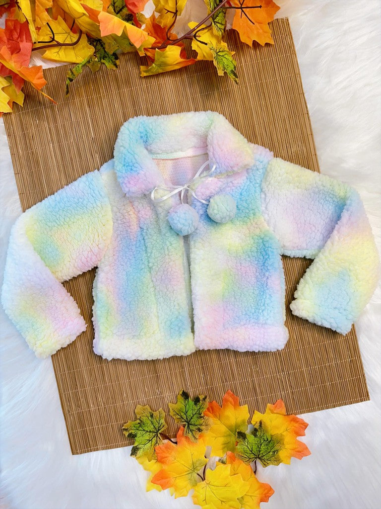 Abrigo infantil colorido con forro polar de peluche 