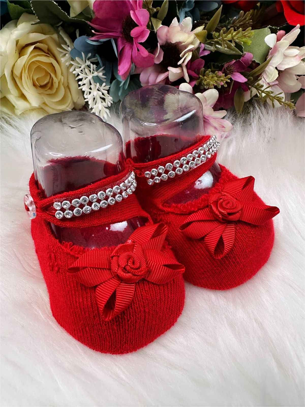 Calcetines Botines Recién Nacido Varios Colores Pedrería 0 a 5 Meses 