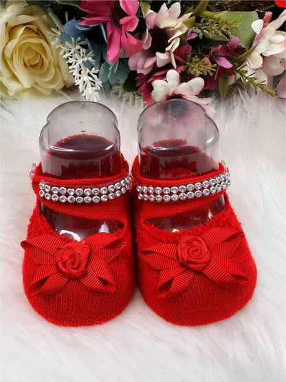 Calcetines Botines Recién Nacido Varios Colores Pedrería 0 a 5 Meses 