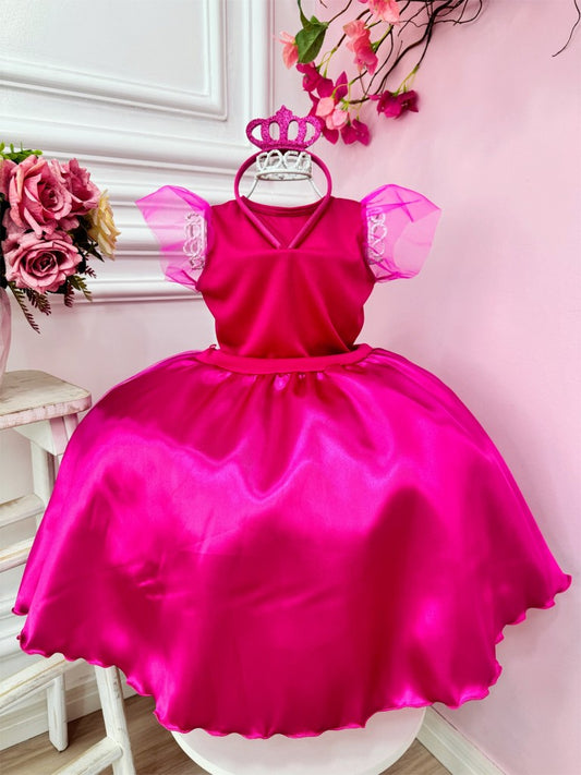 Disfraz infantil de Barbie con tiara de lujo