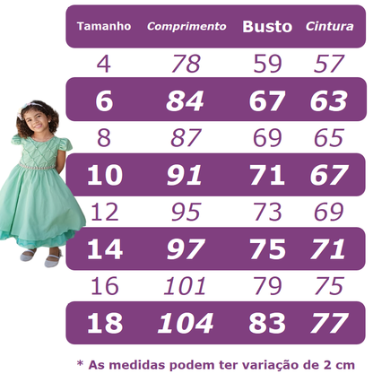 Vestido infantil verde con encaje y cinturón de perlas, de lujo para damas